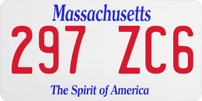 MA license plate 297ZC6