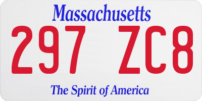 MA license plate 297ZC8