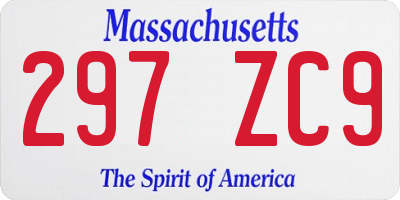 MA license plate 297ZC9
