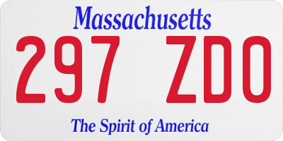 MA license plate 297ZD0