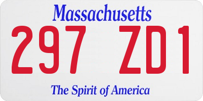 MA license plate 297ZD1