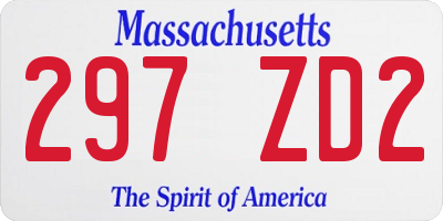 MA license plate 297ZD2
