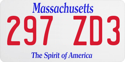 MA license plate 297ZD3