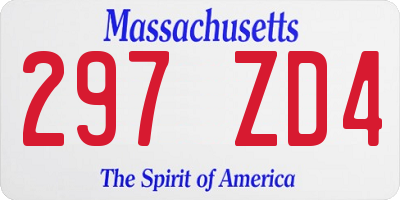 MA license plate 297ZD4