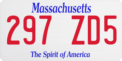 MA license plate 297ZD5