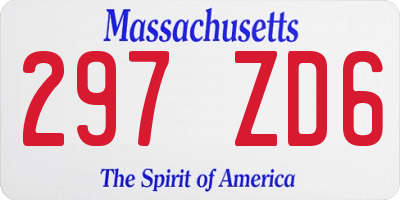 MA license plate 297ZD6