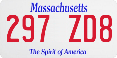 MA license plate 297ZD8