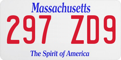 MA license plate 297ZD9