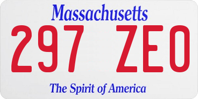 MA license plate 297ZE0