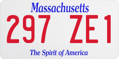 MA license plate 297ZE1