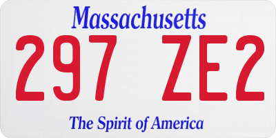 MA license plate 297ZE2
