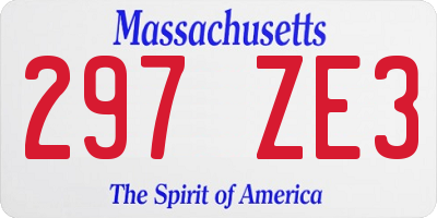MA license plate 297ZE3