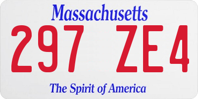 MA license plate 297ZE4