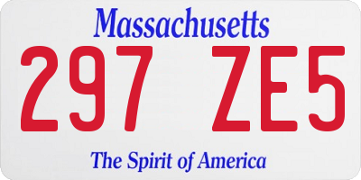 MA license plate 297ZE5