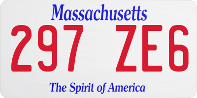 MA license plate 297ZE6