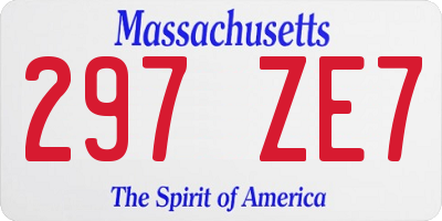 MA license plate 297ZE7