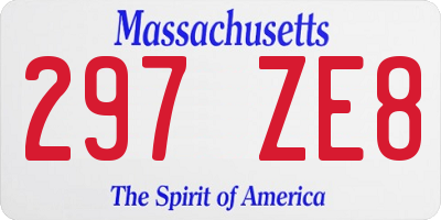 MA license plate 297ZE8