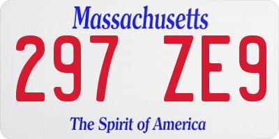 MA license plate 297ZE9