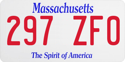 MA license plate 297ZF0