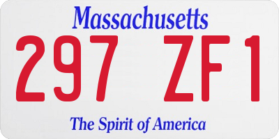 MA license plate 297ZF1