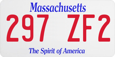MA license plate 297ZF2