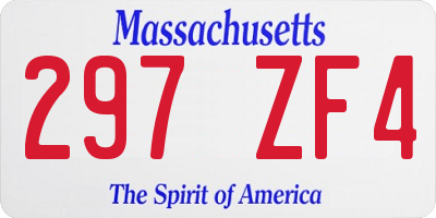 MA license plate 297ZF4