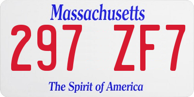 MA license plate 297ZF7