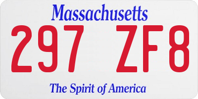 MA license plate 297ZF8