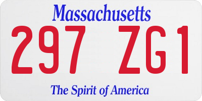 MA license plate 297ZG1