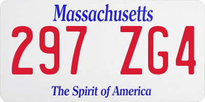 MA license plate 297ZG4