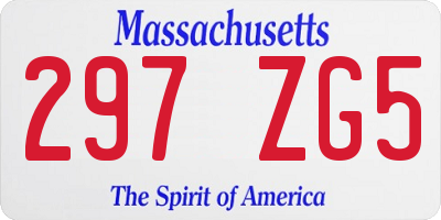 MA license plate 297ZG5