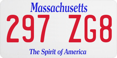 MA license plate 297ZG8