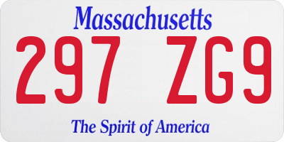 MA license plate 297ZG9