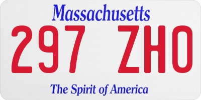 MA license plate 297ZH0