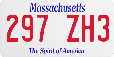 MA license plate 297ZH3
