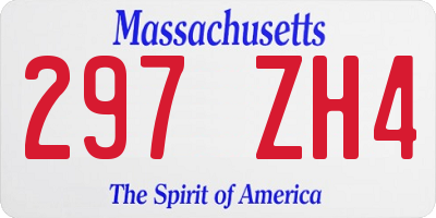 MA license plate 297ZH4