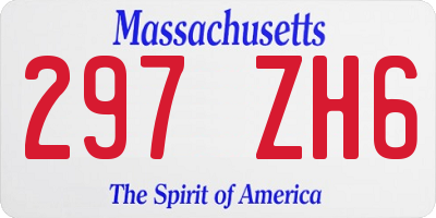MA license plate 297ZH6
