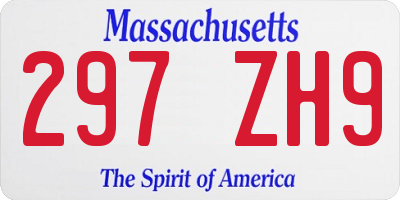 MA license plate 297ZH9