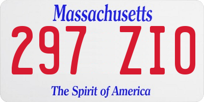 MA license plate 297ZI0