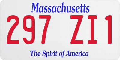 MA license plate 297ZI1
