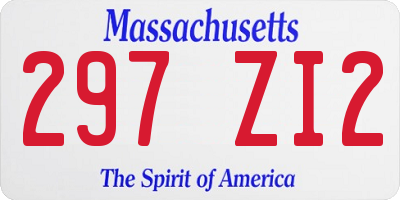 MA license plate 297ZI2