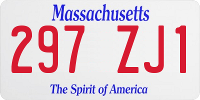 MA license plate 297ZJ1