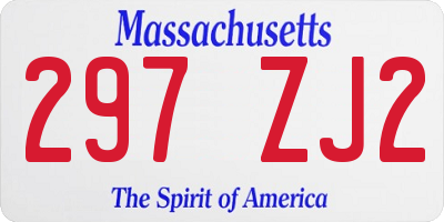 MA license plate 297ZJ2