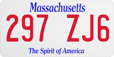 MA license plate 297ZJ6