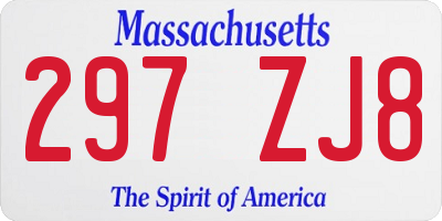 MA license plate 297ZJ8