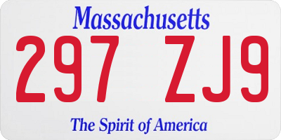 MA license plate 297ZJ9