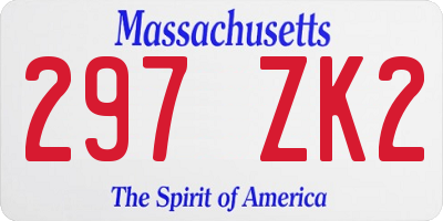 MA license plate 297ZK2