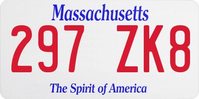 MA license plate 297ZK8