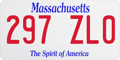 MA license plate 297ZL0