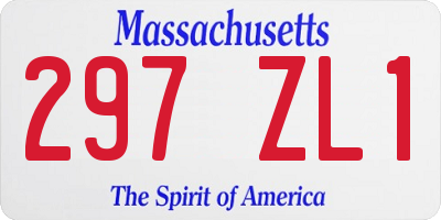 MA license plate 297ZL1